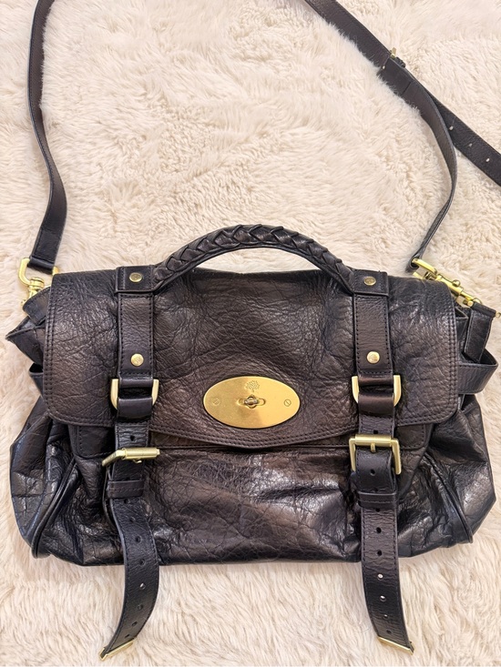 Mulberry Handbags - Mulberry Alexa Black Leather Shoulder Handbag
Satchel Crossbody Authentic Bag